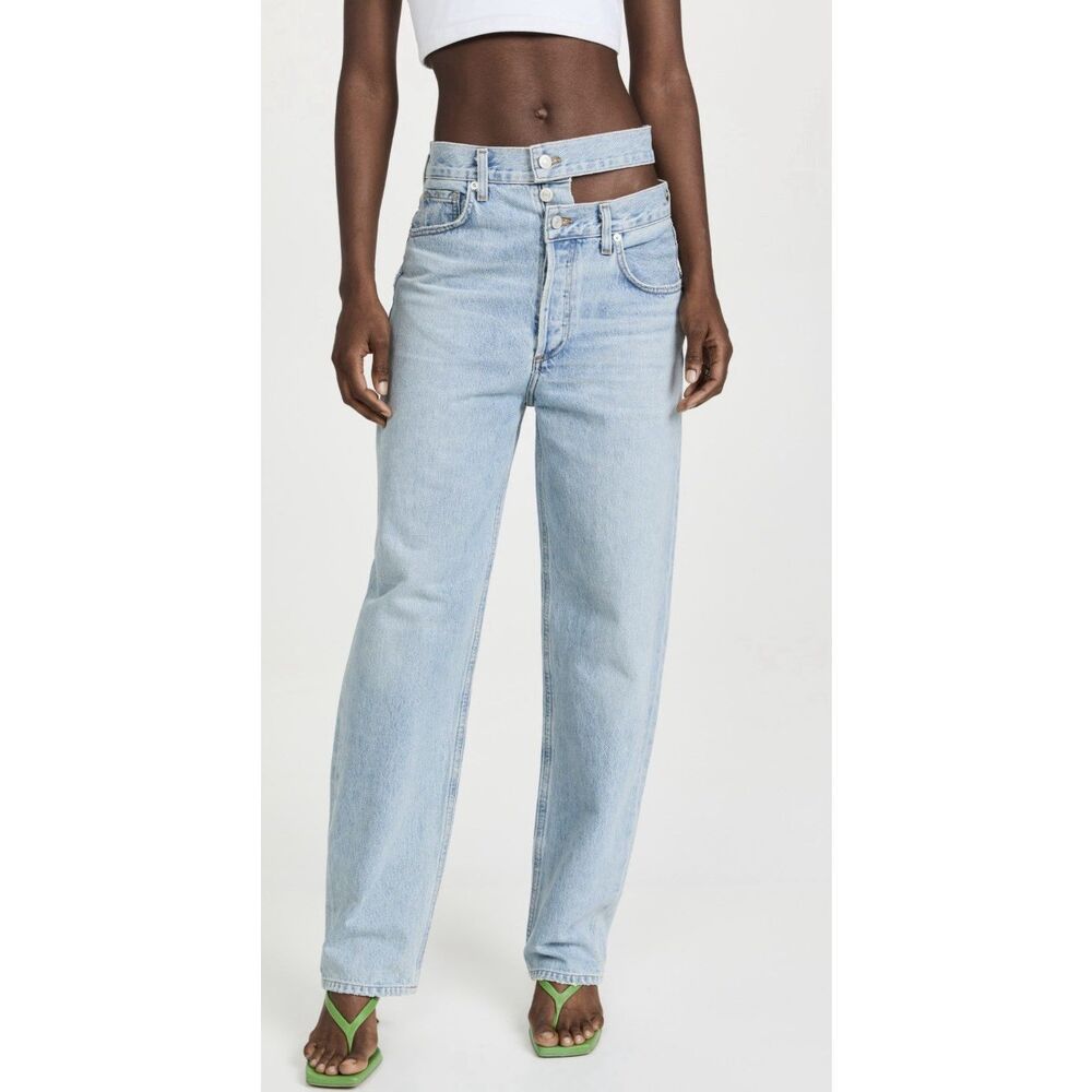 AGOLDE Broken Waistband  Women’s Blue Organic Cotton Jeans Size 28